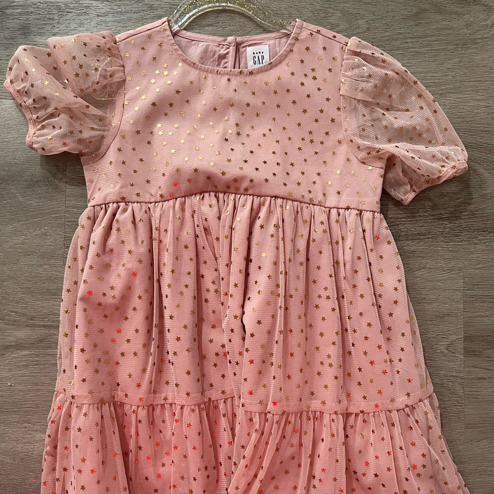 Cat & Jack Pink Tiered Puff Sleeve Sundress